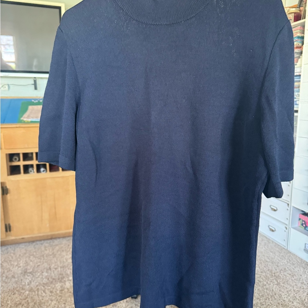 St. John Blue Crew Neck Sweater Relaxed Fit